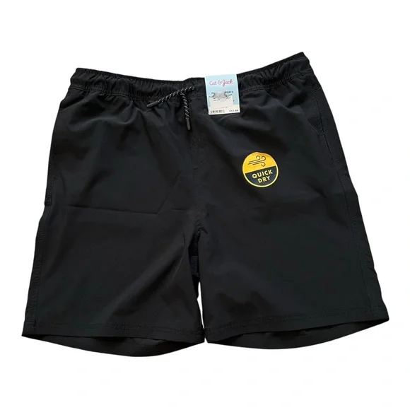 ❤️3/$15 NWT Cat & Jack Black Quick Dry Pull- On Shorts- XXL - Picture 1 of 8
